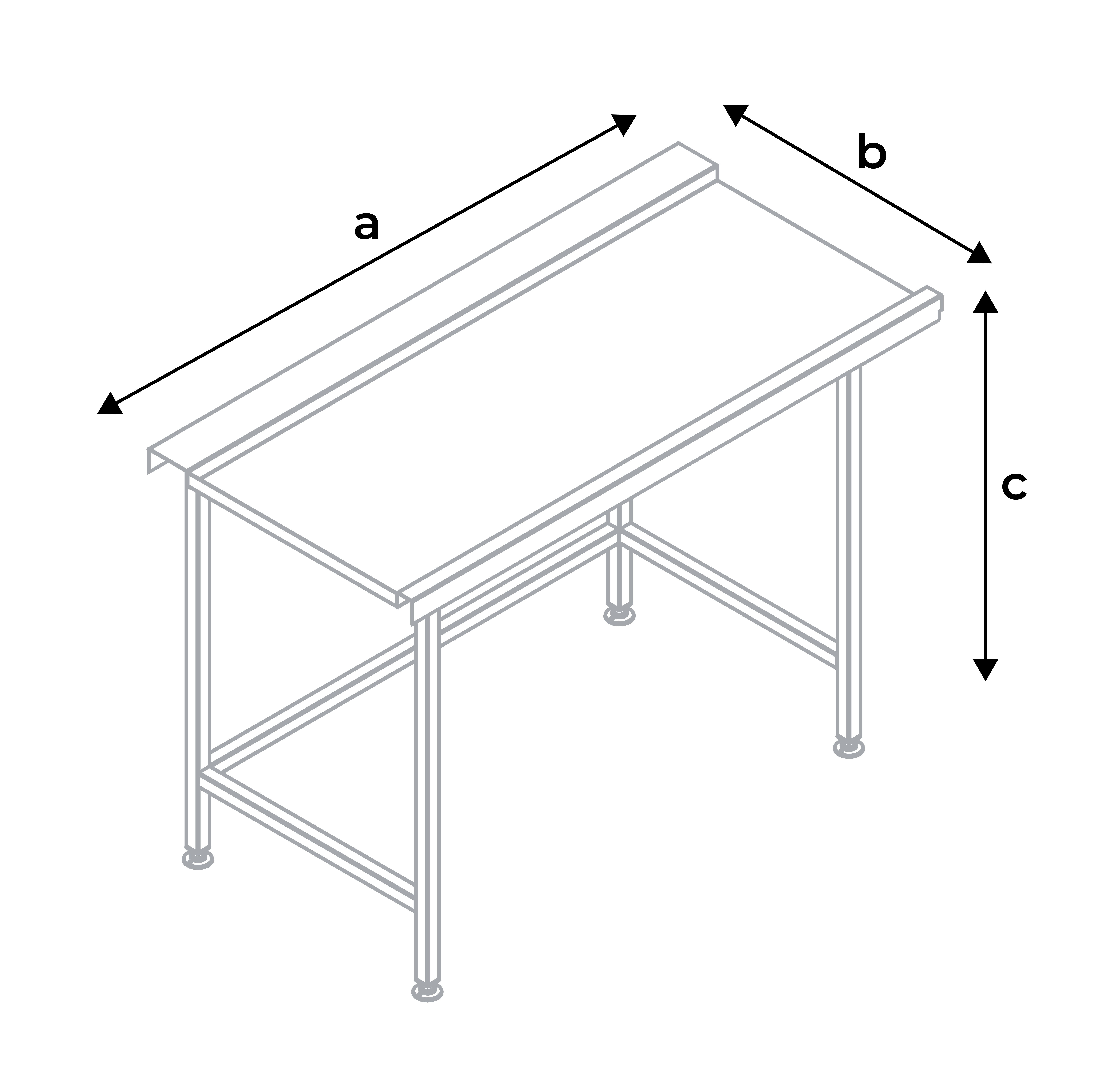 Tabling 1100mm with dimensions