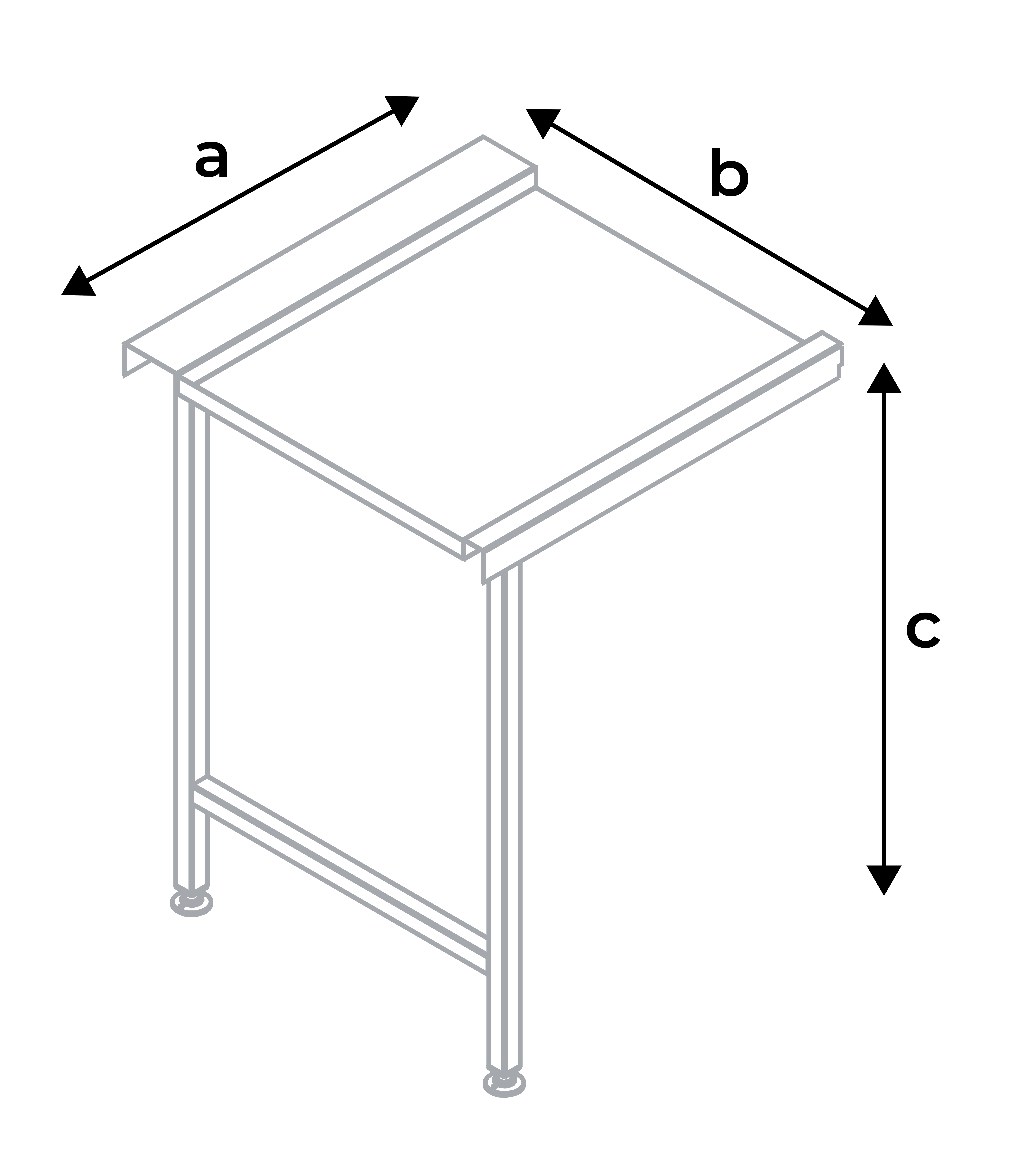 Tabling 650mm with dimensions